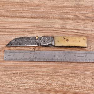 Cuchillo de Caza Plegable de Acero de Damasco EDC Hecho a Mano con Bloqueo Liner Lock para Exteriores, Logotipo Personalizado, Proveedor Mayorista UA Supplies Camel - Product Image 6