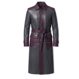 Top Selling <b>Waterproof</b> <b>Long</b> Leather Overcoat for <b>Men</b> Full Length Winter Outerwear Turn-down Collar Single Breasted Button - Product Image 5