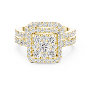 แหวนทองคำแท้ 14k ทรงกลม ประดับเพชรแล็บโกรว์ สำหรับผู้หญิง สวมใส่ได้ทุกวัน สามารถสวมซ้อนกับแหวนวงอื่นได้ - Product Image 1