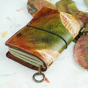 Cuaderno de Viaje de Cuero Genuino, Hecho a Mano, de Doble Capa, Estilo Vintage, Regalo para Parejas - Product Image 1
