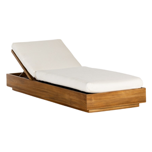 Promotion exceptionnelle : Chaise longue d'extérieur sans accoudoirs en bois massif avec coussin amovible, pour toutes les saisons, mobilier d'extérieur, lit de jour pliable - Product Image 3