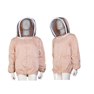 Chaqueta de Protección para Apicultura con Velo de Malla Desmontable, Ajuste Holgado, Mangas de Poliéster y Algodón, Ropa de Seguridad Rosa para Fábrica y Taller - Product Image 5