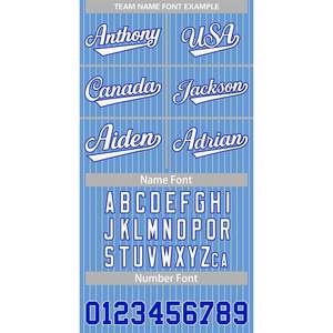 Camiseta de béisbol a rayas personalizable Lt azul/blanco con botones transpirables con nombre y número personalizados para hombres/mujeres/jóvenes-23 - Product Image 2