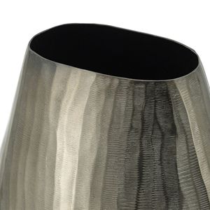 9.5x5.5x12\" Aluminum Layered Chisel Oval Table <b>Vase</b> Elegant Oval <b>Vase</b> with <b>Unique</b> Design - Product Image 4