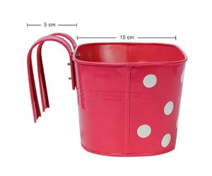 12 Inch Modern Metal <b>Railing</b> <b>Planters</b> Balcony | Anti-Rust Weatherproof Elliptical Pattern <b>Planters</b> Fence Grill Home Garden | - Product Image 3