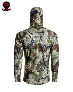 เสื้อฮู้ดดี้ฟลีซลายพรางดิจิตอลสำหรับผู้ชาย ใส่เดินป่า ปีนเขา ออกกำลังกาย ทรงเข้ารูป แขนยาว ชั้นกลาง - Product Image 2