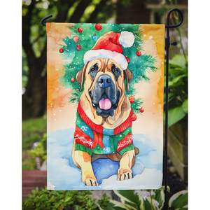 Bandera de jardín de Navidad Bullmastiff Multicolor, Bandera de buzón decorativa para ilustraciones de Patio para camas de flores de jardín de tamaño de jardín - Product Image 3