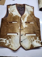 Gilet en cuir véritable de luxe à double boutonnage, coupe-vent, respirant, style formel intemporel, allure moderne, logo personnalisé