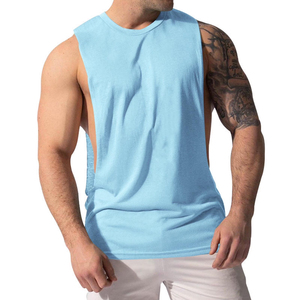 Men muscle fit workout performanceKnitted V-NECK Men's Tank Tops Men Gym <b>Stringer</b> Tank Tops Deep Cut Bodybuilding <b>Vest</b> - Product Image 3