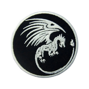 Bulldog Fierce Head High-Density Woven Patches with Heart & Alphabet Designs Eco-Friendly Customized Color & OEM Service - Product Image 1