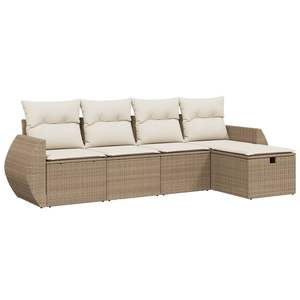 Conjunto de Sofás de Jardín de Ratán Sintético Beige Grande, Muebles de Jardín de Exterior de Primera Calidad - Product Image 2