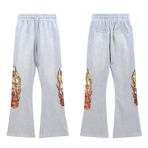 Wholesale Custom Logo <b>Drawstring</b> Men <b>Trousers</b> Loose Fit Customized Logo Printing Men <b>Trousers</b> - Product Image 2