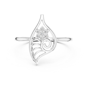 Bague de promesse de créateur 10K en or avec centre en moissanite - Product Image 3