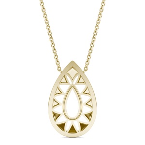 Collier pendentif vintage en moissanite taille poire, couleur or, aspect diamant, bijou ajouré pour femme, cadeau - Product Image 2