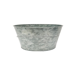 Seau galvanisé Farmhouse Decor Pots de jardinière ovales galvanisés en métal pour la décoration - Product Image 2