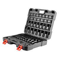 Jeu de douilles profondes et à impact 65 pièces 1/2'' SAE à 1 1/4'' métrique 6 points CR-V Cr-Mo, tailles 19 mm et 18 mm