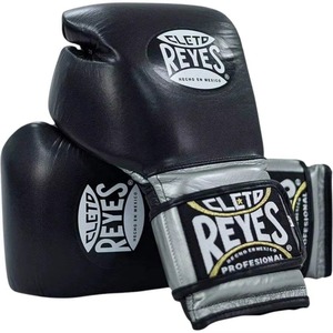 Guantes de Boxeo Profesionales Cleto Reyes, de Cuero Negro, con Cordones y Correa Ajustable para la Muñeca, para Adultos - Product Image 1