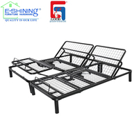 Cadre de lit électrique pliable moderne, structure métallique plate avec télécommande filaire pour chambre à coucher et salon