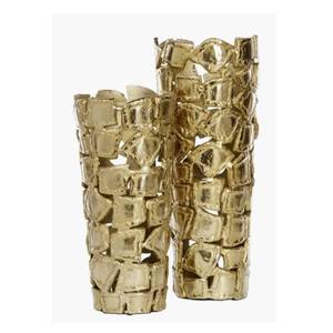 Aluminum Cut Out Flower <b>Vase</b> in <b>Gold</b> Finish for Home Decorative Living Room Bedroom Office Desk Study Tabletop Use Flower <b>Vase</b> - Product Image 3