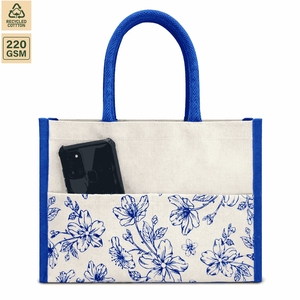 Custom Printed Laminated Recycled Polycotton Canvas Tote Bags 31x21x16 cm Front Pocket Velcro Closure Wholesale OEM ODM Supplier - Product Image 5