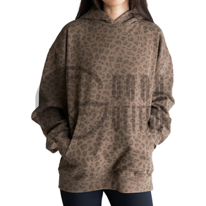 เสื้อฮู้ดลายเสือสำหรับผู้หญิง เสื้อฮู้ดพิมพ์ลายดิจิทัลทรงโอเวอร์ไซส์ เสื้อสเวตเชิ้ตทรงหลวม - Product Image 2