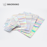 Sacs en Mylar personnalisés à fermeture éclair, scellés sur 3 côtés, étanches à l'humidité, avec fenêtre transparente, pour aliments pour animaux, gelée et chewing-gum