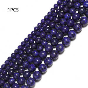 Perles rondes en cristal de Lapis Lazuli et verre soufflé, 10 mm, semi-finies, accessoires de bijoux DIY, ajoutez de la couleur à vos créations - Product Image 1