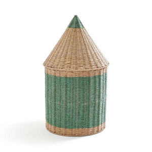 Organisateur de rangement en osier fait main en forme de crayon, mignon et pratique, pour jouets, livres, vêtements de bébé, chambre d'enfant et salle de jeux - Product Image 1