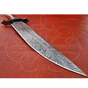 MORIAL SAGA Ensemble de couteaux Bowie en acier inoxydable forgé à la main, lame pleine longueur, manche en bois de rose, lame de 8 pouces, dentelé, pour camping en extérieur - Product Image 3