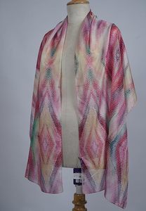 Écharpe en mousseline douce pour femme, motif dégradé pastel, châle long élégant, étole tendance légère, foulard pour usage quotidien - Product Image 3