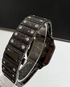 DAZZLING JEWELS VVS Moissanite Luxury <b>Watch</b> <b>Mechanical</b> Auto Movement Full Stainless Steel Band Sapphire Crystal 3BAR Waterproof - Product Image 5