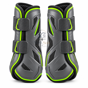 Botas de protección para caballos con amortiguación suave, tela resistente y diseño práctico para un entrenamiento cómodo y diario. - Product Image 4