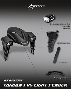 AJ <b>LIGHT</b> New Front Motorcycle Fog <b>Light</b> Fender Kit Spotlight 28W/43W Natural White LED <b>Plug</b> Play Waterproof Auxiliary 2 Lens - Product Image 3