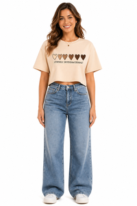 T-shirt femme personnalisé imprimé 2026, style graphique, impression DTG haute qualité, vente chaude, ODM, streetwear Y2K, haut à manches courtes - Product Image 4