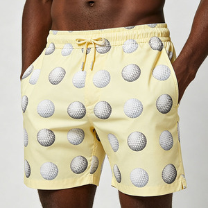 Shorts de Playa para Hombre con Estampado de Pelotas de Golf Rosas, Cintura con Cordón Ajustable, Secado Rápido, Casuales, de Longitud Corta - Product Image 3
