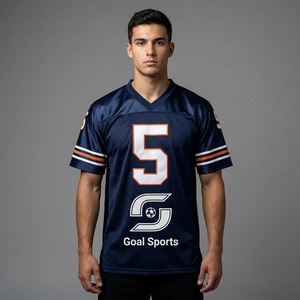 Camiseta de Fútbol Americano con Cuello en V para Hombre, Número 5, Malla Sublimada Transpirable, Manga Corta, Corte Regular, Ropa para Adultos - Product Image 1