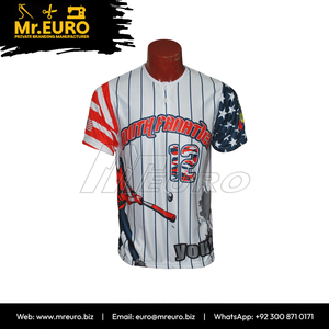 Custom Sublimation Baseball Jersey Youth Fanatic <b>Striped</b> <b>White</b> <b>Black</b> Short Sleeve Men's Moisture-Wicking Adult Team Apparel - Product Image 3