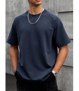 T-shirt décontracté pour homme à manches courtes, 100 % coton, col rond et épaules tombantes, couleur unie, coupe oversize, fabriqué au Bangladesh – Meilleure vente - Product Image 2