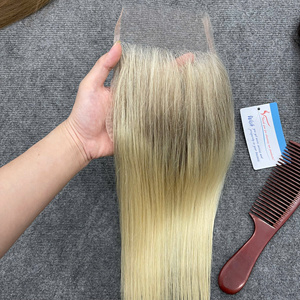 ผมตรงเวียดนามแบบปิดหนังศีรษะ สีออมเบรบลอนด์ ผมแท้บริสุทธิ์ ขายส่ง - Product Image 2