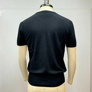 เสื้อถักแบบสวมหัวคอกลมสำหรับผู้ชายและผู้หญิงเสื้อถักแบบสวมหัวคอกลมแขนยาวแบบพอดีตัวปกติเนื้อนุ่มบาง - Product Image 6