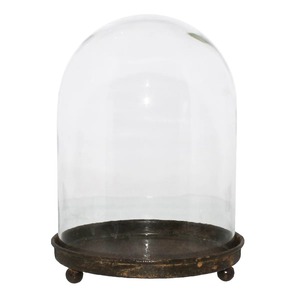 Cloche en verre minimaliste avec base en métal foncé, forme bouteille, design transparent pour le stockage des aliments dans la cuisine - Product Image 4