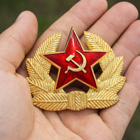 Emblema Metálico para Gorra Estilo Vintage, Insignia de Estrella Roja, Accesorio Decorativo Personalizado de Aluminio para Sombrero