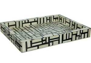 Plateau de service en bois de qualité supérieure avec incrustations en os, de qualité commerciale, idéal pour les anniversaires, passe au lave-vaisselle, finition polie, décoration d'intérieur - Product Image 5