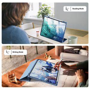 2024 nouveauté Anti-choc PU matériel étui à rabat réveil automatique sommeil <span class=keywords><strong>bleu</strong></span> 12 .. 9 pouces tablette couvre étuis pour <span class=keywords><strong>iPad</strong></span> - Product Image 6