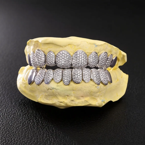 Grillz Iced Out en Argent Sterling 925 avec Diamants Moissanite, Style Hip Hop Bling de Luxe, Micro-Pavé, Bijoux Dentaires pour Hommes et Femmes - Product Image 4