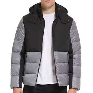 Veste d'hiver en toile matelassée pour homme, à capuche, impression personnalisée, haute qualité, séchage rapide et respirante - Product Image 1