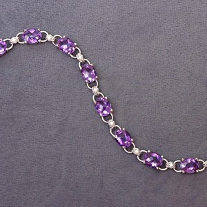 Natural Amethyst Stone Luxury <b>Charm</b> <b>Bracelet</b> 925 Sterling <b>Silver</b> Handmade Purple Gemstone February Birthstone Jewelry Gift Party - Product Image 3