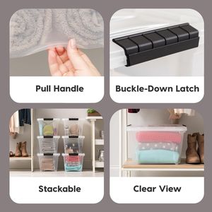 Set di 4 Contenitori in Plastica Senza BPA da 19 Qt con Coperchi e Chiusure, Soluzione Organizzativa Trasparente, Resistenti e Impilabili - Product Image 3