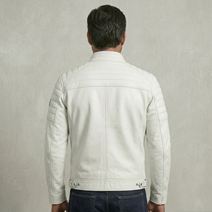 Veste en cuir sur mesure pour homme, veste de motard, vêtement d'extérieur en cuir véritable, coutures durables, coupe confortable, texture douce - Product Image 2