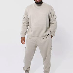 Ensemble de survêtement d'hiver unisexe de haute qualité, nouvelle collection, décontracté, respirant, imperméable, deux pièces, tricoté, couleur unie, personnalisable - Product Image 2